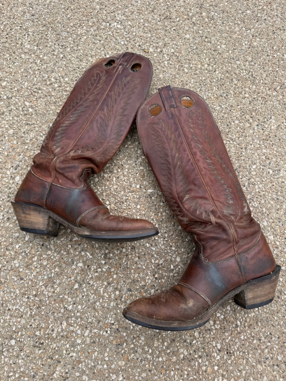 Nocona Leather Western Tall Boots men Size 8 Rodeo Festival Concert Cowboy